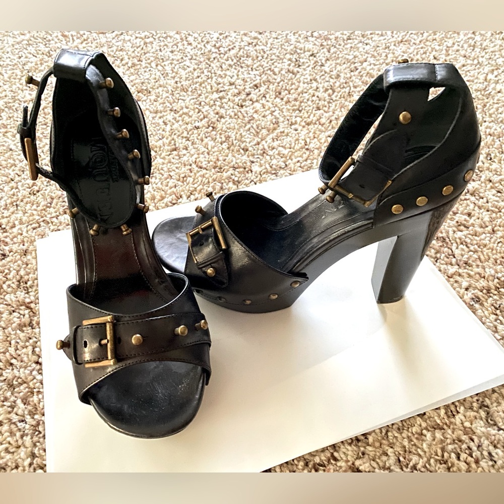 Alexander McQueen Leather platform Sandal black Goya calf women EU36